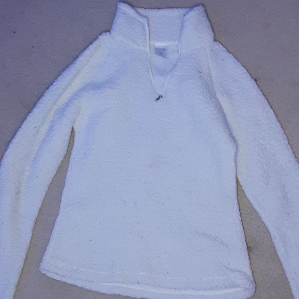 white half zip up sherpa/teddy